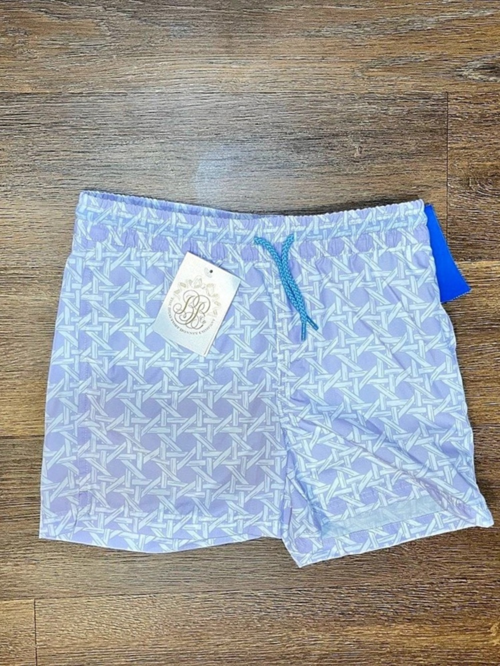 NWT The Beaufort Bonnet Company Swim Trunks Geometric Purple Print Size 6